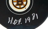 John Bucyk Autographed Boston Bruins Hockey Puck w/HOF - JSA W Auth