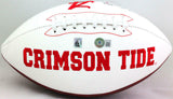 Josh Jacobs Autographed Alabama Crimson Tide Logo Football- Beckett W *Black