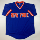 Autographed/Signed Ron Darling New York Blue Baseball Jersey JSA COA
