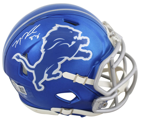 Lions T.J. Hockenson Authentic Signed Flash Speed Mini Helmet BAS Witnessed