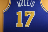 CHRIS MULLIN (Warriors blue TOWER) Signed Autographed Framed Jersey JSA