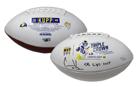 COOPER KUPP Autographed SB LVI MVP Rams Triple Crown Football FANATICS LE 10/25