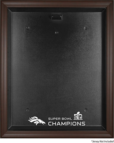 Denver Broncos Brown Framed Jersey Super Bowl 50 Champions Logo Display Case