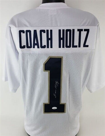 Lou Holtz – Notre Dame 1988 National Champs Multi-Signed & Inscribed Jersey  – Custom Navy