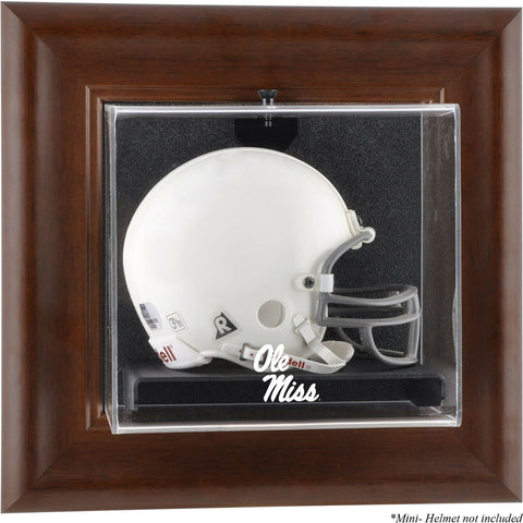 Ole Miss Brown Framed Logo Wall-Mountable Mini Helmet Display Case - Fanatics