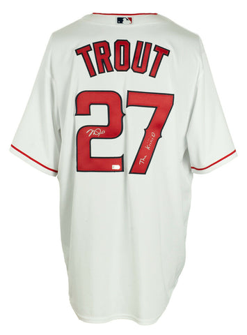Mike Trout Signed Angels Majestic White Baseball Jersey The Kiiid MLB Hologram