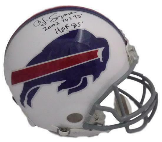 O.J. Simpson Autographed Buffalo Bills Proline Helmet 2003 YDs & HOF JSA 20819