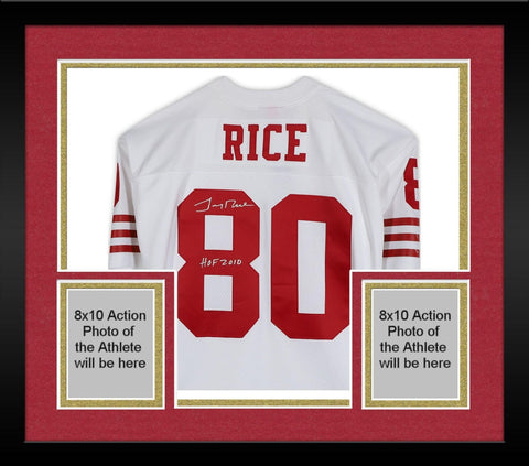 FRMD Jerry Rice 49ers Signed White Mitchell & Ness Rep Jersey with HOF 2010 Insc