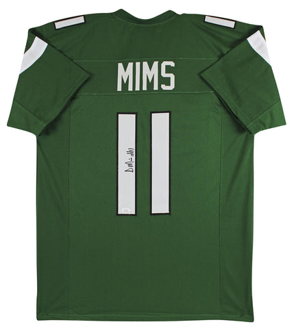 Denzel Mims Authentic Signed Green Pro Style Jersey Autographed JSA Witness