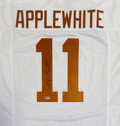 TEXAS LONGHORNS MAJOR APPLEWHITE AUTOGRAPHED SIGNED WHITE JERSEY BECKETT 122672