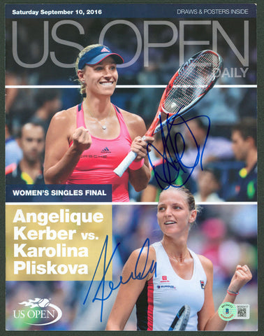 Angelique Kerber & Karolina Pliskova Signed 2016 US Open Program BAS #BG82417