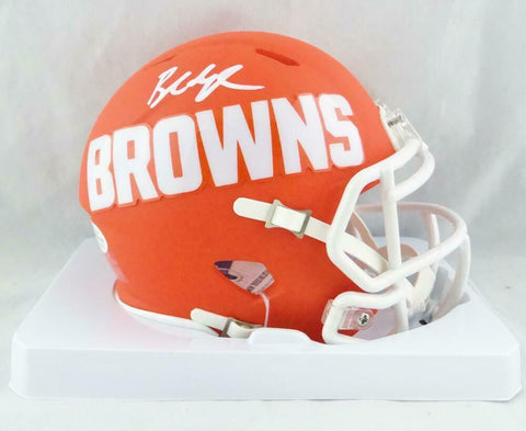 Baker Mayfield Signed Cleveland Browns AMP Mini Helmet - Beckett W Auth *White
