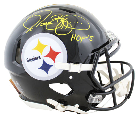 Steelers Jerome Bettis "HOF 15" Signed Full Size Speed Proline Helmet BAS Wit
