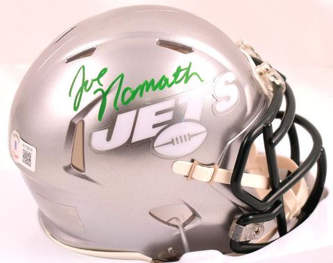 Joe Namath Autographed New York Jets Flash Speed Mini Helmet-Beckett W Hologram