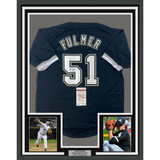 Framed Autographed/Signed Carson Fulmer Chicago Black Baseball Jersey JSA COA