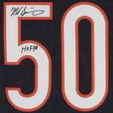 FRMD Mike Singletary Bears Signed Mitchell&Ness Navy Rep Jersey w/"HOF 98"Inc