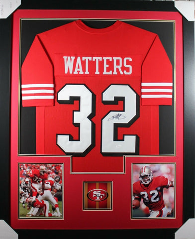 RICKY WATTERS (49ers red TOWER) Signed Autographed Framed Jersey JSA