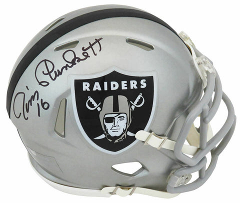 Jim Plunkett Signed Raiders FLASH Riddell Speed Mini Helmet -(SCHWARTZ COA)