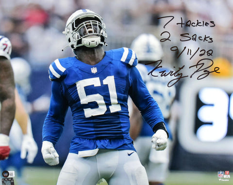 Kwity Paye Autographed Colts 16x20 FP Yell Photo w/STATS-Beckett W Hologram