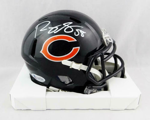 Roquan Smith Autographed Chicago Bears Speed Mini Helmet- Beckett W Auth *White