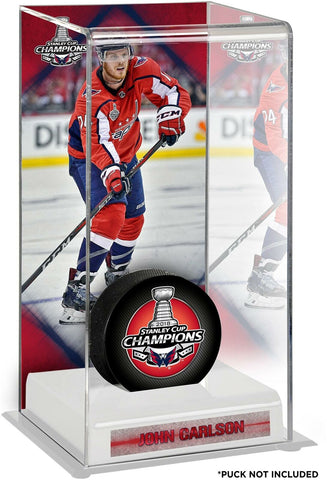 John Carlson Capitals 2018 Stanley Cup Champs Logo Dlx Tall Hockey Puck Case