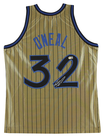 Magic Shaquille O'Neal Authentic Signed Gold M&N 75th Anniversary Jersey BAS Wit