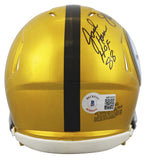 Steelers LBs (3) Ham, Lambert & Russell Signed Flash Speed Mini Helmet BAS Wit