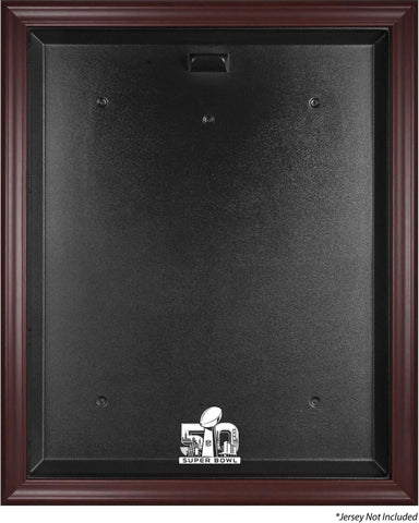Super Bowl 50 Mahogany Framed Jersey Logo Display Case Authentic