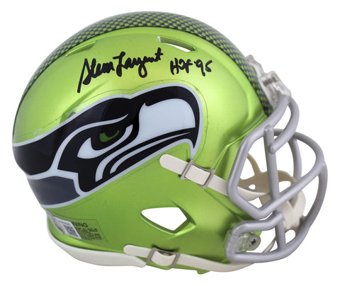 Seahawks Steve Largent "HOF 95" Signed Flash Speed Mini Helmet BAS Witnessed