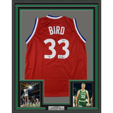 FRAMED Autographed LARRY BIRD 33x42 All-Star Game Red Basketball Jersey BAS COA