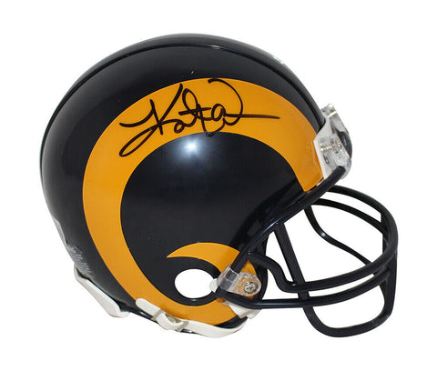 Kurt Warner Autographed Los Angeles Rams TB 1981 Mini Helmet BAS 34242