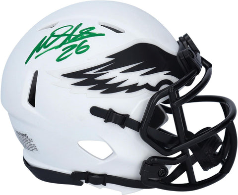 Signed Miles Sanders Eagles Mini Helmet