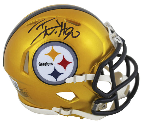 Steelers T.J. Watt Authentic Signed Flash Speed Mini Helmet BAS Witnessed