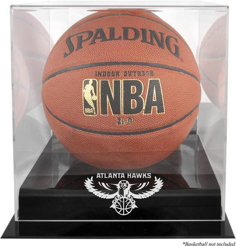 Atlanta Hawks Black Base Team Logo Basketball Display Case