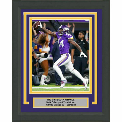 Framed STEFON DIGGS Minnesota Vikings Miracle 8x10 Photo Professionally Matted 3
