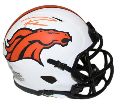 Russell Wilson Autographed Denver Broncos Lunar Mini Helmet FAN 36560