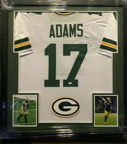 Davante Adams Signed Green Bay Packers 36"x 39" Custom Framed Jersey / JSA COA