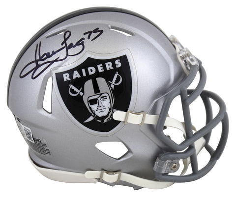 Raiders Howie Long Authentic Signed Silver Speed Mini Helmet BAS Witnessed