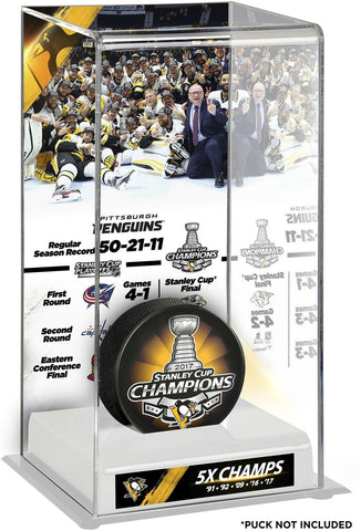 Pittsburgh Penguins 2017 Stanley Cup Champions Logo Deluxe Puck Case-Fanatics