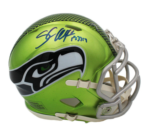 Shaun Alexander Signed Seattle Seahawks Speed Flash NFL Mini Helmet- "PS 37 4"