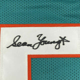 FRAMED Autographed/Signed SEAN YOUNG 33x42 Ray Finkle Miami Teal Jersey PSA COA