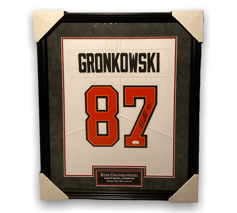 Rob Gronkowski Signed Autographed Buccaneers Jersey Framed to 20x24 JSA