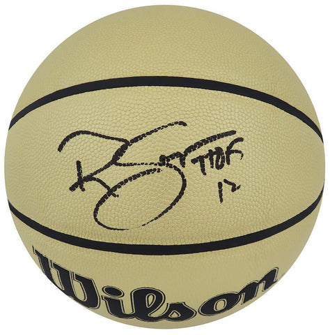 Ralph Sampson Signed Wilson Gold NBA Basketball w/HOF'12 - (SCHWARTZ COA)