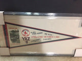 Carl Yastrzemski Custom Framed 42 x 21 TWICE signed Red Sox Yaz Day pennant 1983