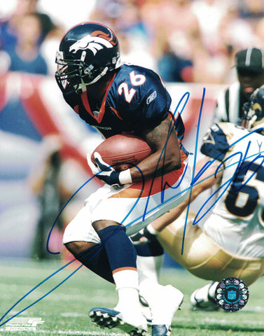 Clinton Portis Autographed/Signed Denver Broncos 8x10 Photo 24264 PF