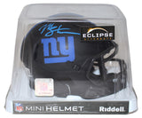 Michael Strahan Autographed New York Giants Eclipse Mini Helmet Beckett 35990