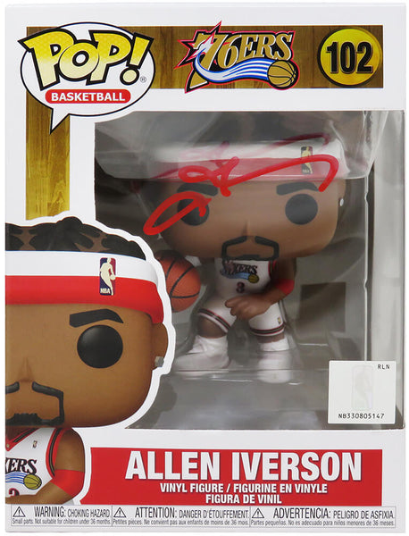 Allen Iverson Signed Philadelphia 76ers NBA Funko Pop Doll #102 - (SCHWARTZ COA)