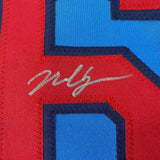 Framed Autographed/Signed Nolan Gorman 33x42 St. Louis Blue Jersey JSA COA