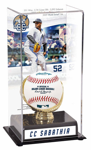 CC Sabathia Yankees Retirement Gold Glove Display Case w/Image