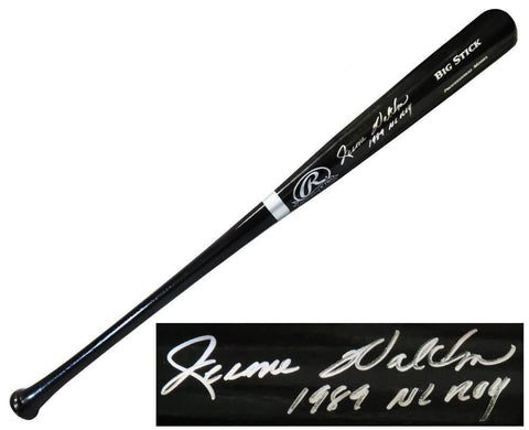 Jerome Walton (Cubs) Signed Rawlings Black Big Stick Bat w/1989 NL ROY (SS COA)